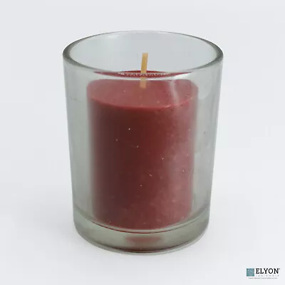 18 Red Colored Unscented Wax Votive Candle In Glass Holder 24 Hours Burn Time • $31.40