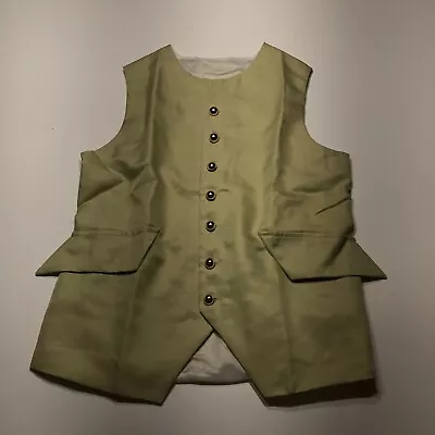 Unbranded Vest Mens Size Est. Small** Pale Green Waistcoat Button Front Lined • $16.99
