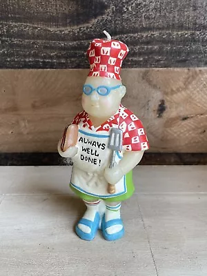 VTG DAD~ Boston Warehouse Trading Co. Wax Candle BBQ Chef Always Well Done Man • $14.95