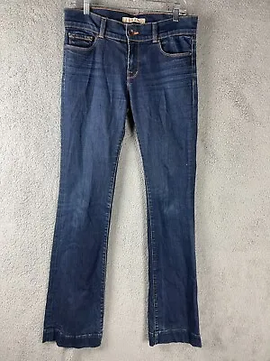 J Brand Womens Boot Cut Jeans Size 28 Mid-Rise Curvy Raw Back Hem Blue Denim • $12.34