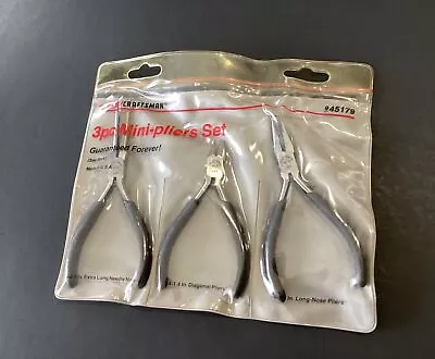 Vintage NOS Craftsman 3pc Mini Plier Set Diagonal & Extra Long Nose USA 45179 • $80