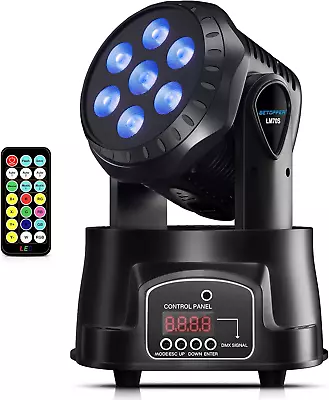 Moving Head Dj Lights7 X 8W RGBW Stage Lighting Mini Moving Head DMX DJ Lights • $118.99