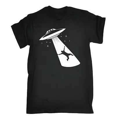 UFO ABDUCTION T-SHIRT White Logo  Alien Night Sci Fi Sci-Fi Funny Birthday Gift • $22.32