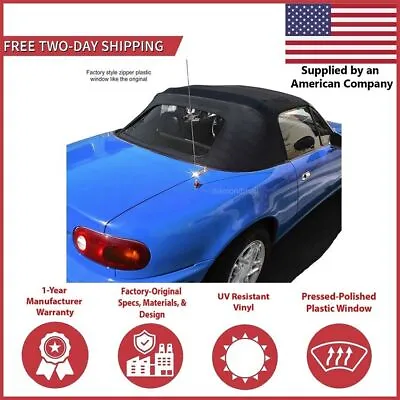 Fits Mazda Miata Convertible Top 2 Piece Zipper Factory W Plastic Window 89-05 • $206.10