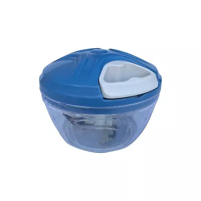 Manual Vegetable Chopper Hand Blender Pull Cord Slicer Kitchen - 450 Ml Blue • £6.99