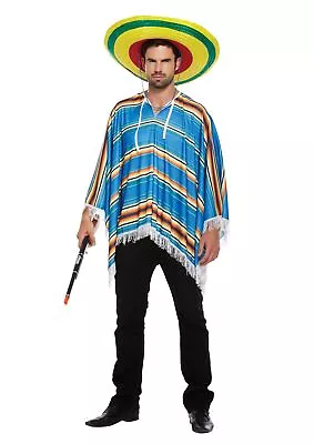 Men's Mexican Wild West Poncho Fancy Dress Costume • £15.75