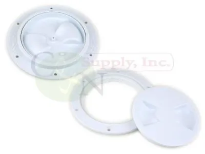 4 Inch Screw Out Deck Plate Access Hatch Cover - White • $9.99