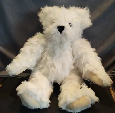 Vermont Teddy Bear Company Classic Jointed White Blue Eyes 16” Authentic W/ Tag • $22.50