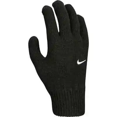 NIKE Unisex Swoosh Knit 2.0 TG Black Gloves Free P&P • £13.99