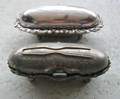 Victorian Adelphi Silver Plate Co. Quadruple Plate Eg Webster & Son Pin Boxes X2 • $84.95