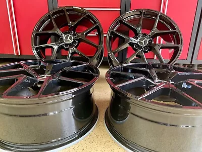 Mercedes Benz Black 19 Inch Rims Wheels New Set4 19/8.5 19/95 C300 C250 C350 Amg • $995