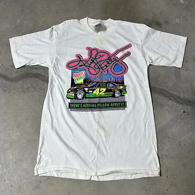 Vintage 90s Kyle Petty Mello Yello T-Shirt Adult Size L White Nascar Racing • $39.99