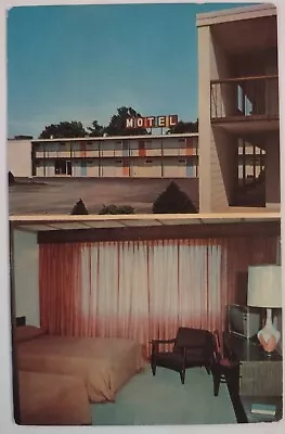 Vintage Herkimer Motel New York Chrome Postcard TV Lamp Furniture NY • $8.65