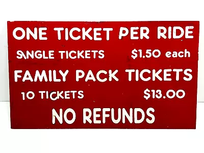 Vtg Carnival Circus Midway Metal Ride Game Ticket Sign COOL #4 • $99.99