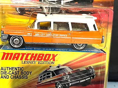 Matchbox Lesney Edition ORANGE & WHITE 63 Cadillac Ambulance NEW FREE SHIPPING!! • $29.95