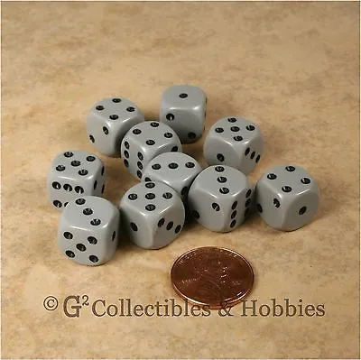 NEW 10 Gray 12mm ROUNDED EDGE RPG Game D6 Dice Set Six Sided MTG WARHAMMER   • $3.99