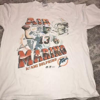 $30 • Buy Vtg 90’s Dan Air Marino Miami Dolphins T Shirt Football  C L