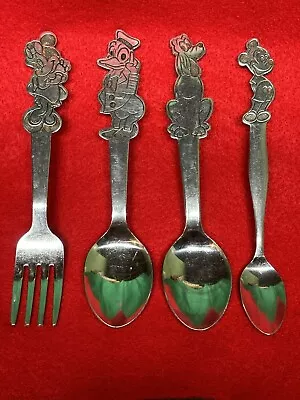 4 Vintage Stainless Childs Spoons & Fork Walt Disney Prod. By Bonny Japan • $49.99