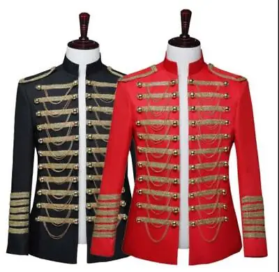 Mens Military Dress Business Coats European Slim Fit Casual Jacket Stage Show • $88.79