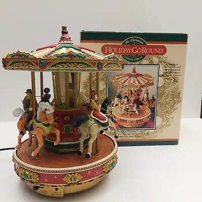 Mr Christmas Holiday Go Round 1997 Mechanical Christmas Village Carousel • $29.99