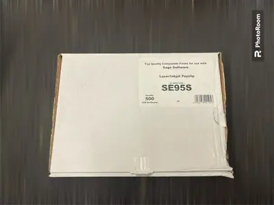 SE95S Sage Custom Forms  1 Part Inkjet Laser Payslip Pack Of 500 Box Damaged • £23