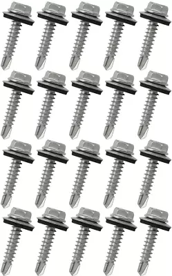 20Pcs #10 X 1 Inch Metal Roofing Screws Galvanized Hex Head Sheet Metal Roof Scr • $19.99