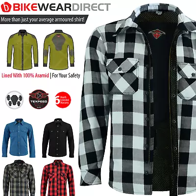 Motorbike Motorcycle Shirt Jacket Aramid Lined Protection With CE Biker Armour • $87.11