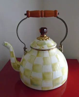 Mackenzie Childs Parchment Check 3 Qt Tea Kettle Nwd • $115