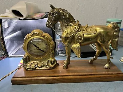 VTG Western Cowboy Horse Clock Model 315 United Mantel Shelf Electric USA. AD • $70