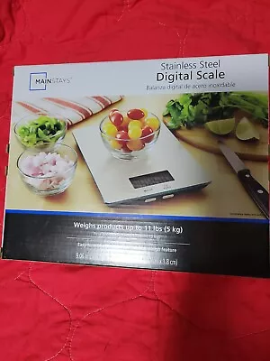 MAINSTAYS Stainless Steel Meat Food Digital Scale LCD Display Kitchen Tool • $12