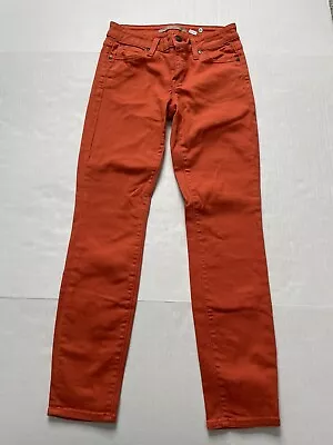 Vince Jeans Womens 25 Orange Skinny Denim Crop Skinny Ankle USA • $24.99