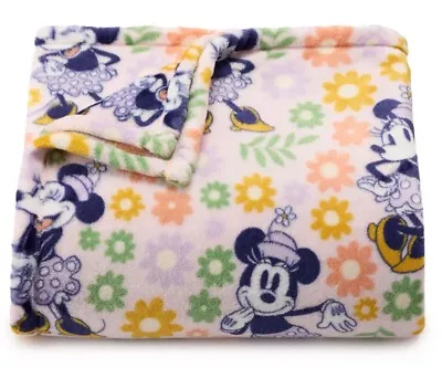 Minnie Mouse & Flowers Pink Soft Throw Blanket 5' X 6 Ft - The Big One -New • $22.95