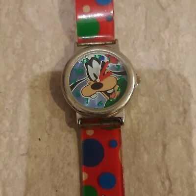 Disney Goofy Watch With Polka Dot Band Works • $20