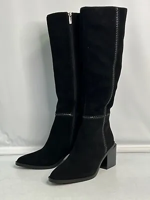 Vince Camuto Medium Calf Suede Tall Shaft Boots - Kaleeca Black Women’s 6 • $59.99