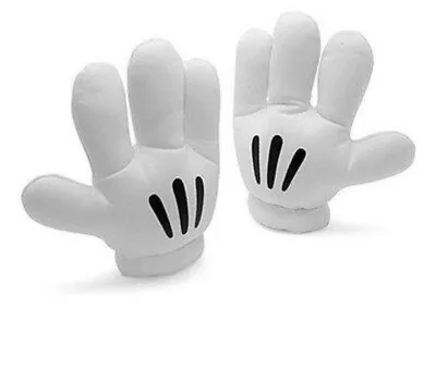 Disney Parks White Mickey Mouse Gloves Plush Hands Costume Adult 1 Set • $23