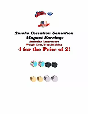 2pr Magnet Earrings Stop Smoking Cessation Sensation Auricular Earring Magnets • $9.95