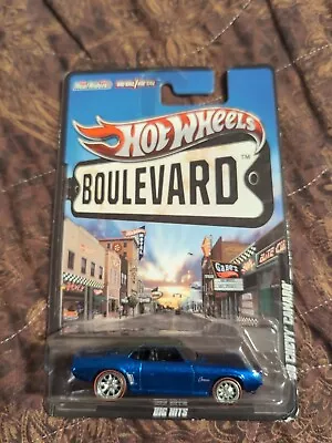 Hot Wheels Boulevard '69 Chevy Camaro BIG HITS Blue 2012 Metal/metal Real Riders • $5