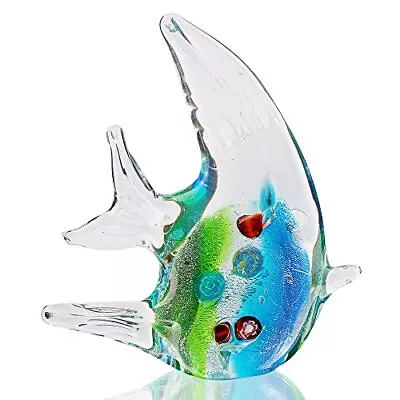 Quligeta Hophen Murano Angel Fish Art Glass Blown Handmade Sea Animal Figurin... • $33.85