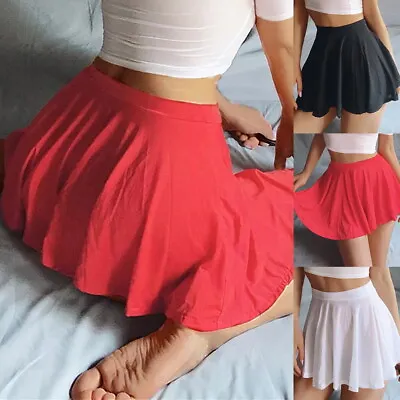 £6.69 • Buy Women's Sexy Mini Skirt High Waist A-line Skater Short Pleated Skirts Dress