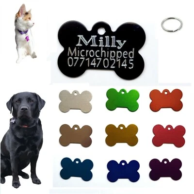 £2.99 • Buy Dog Tag Personalised Engraved ID Pet Tags Cat Identification Collar Name Tag