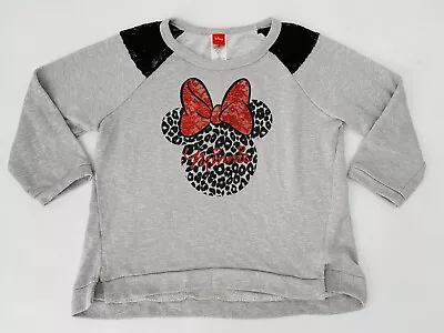 Disney Minnie Mouse Sweater Juniors XXL Gray Black Red Lace Sparkle Bow Ears • $11.88