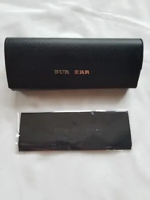 Burberry Eyeglass Case Hard Clam Shell Magnetic Closure W/ New Cleaning Cloth • $4.50