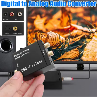 £5.76 • Buy Digital To Analog Audio Converter RL Output DC5V Power Supply 100CM Cable For TV