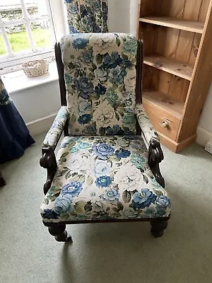 £100 • Buy Victorian Sanderson Fabric Armchair