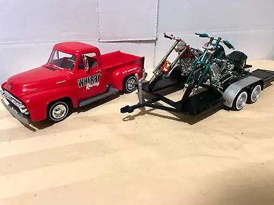 Ford Pickup 2 WCC Motorcycles And  Trailer Lot   1/25 Scale   Built • $54.99