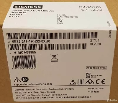 New Siemens 6ES7 241-1AH32-0XB0 6ES7241-1AH32-0XB0 SIMATIC S7-1200 CM 1241 • $89.74