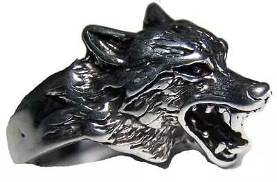 Quality WOLF HEAD RING #98  Jewelry Unisex MENS Womens BIKER Wild Animal Wolves • $9.95