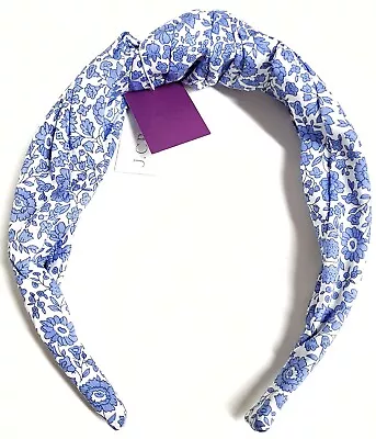 J.Crew Knotted Headband Liberty Fabric OS Floral Blue Multi Organic Cotton NWT • $26