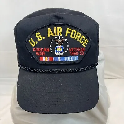 Vintage U.S Air Force  Veteran Snapback Cap Adjustable Korean War Made In USA • $14.86