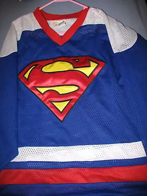 1999 Warner Bros. Superman Hockey Jersey Vintage Adult Size Medium - New No Tags • $17.99